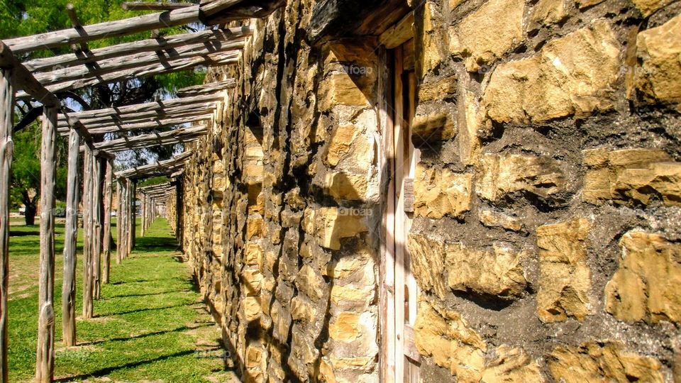 Spanish Mission - front entries to rooms