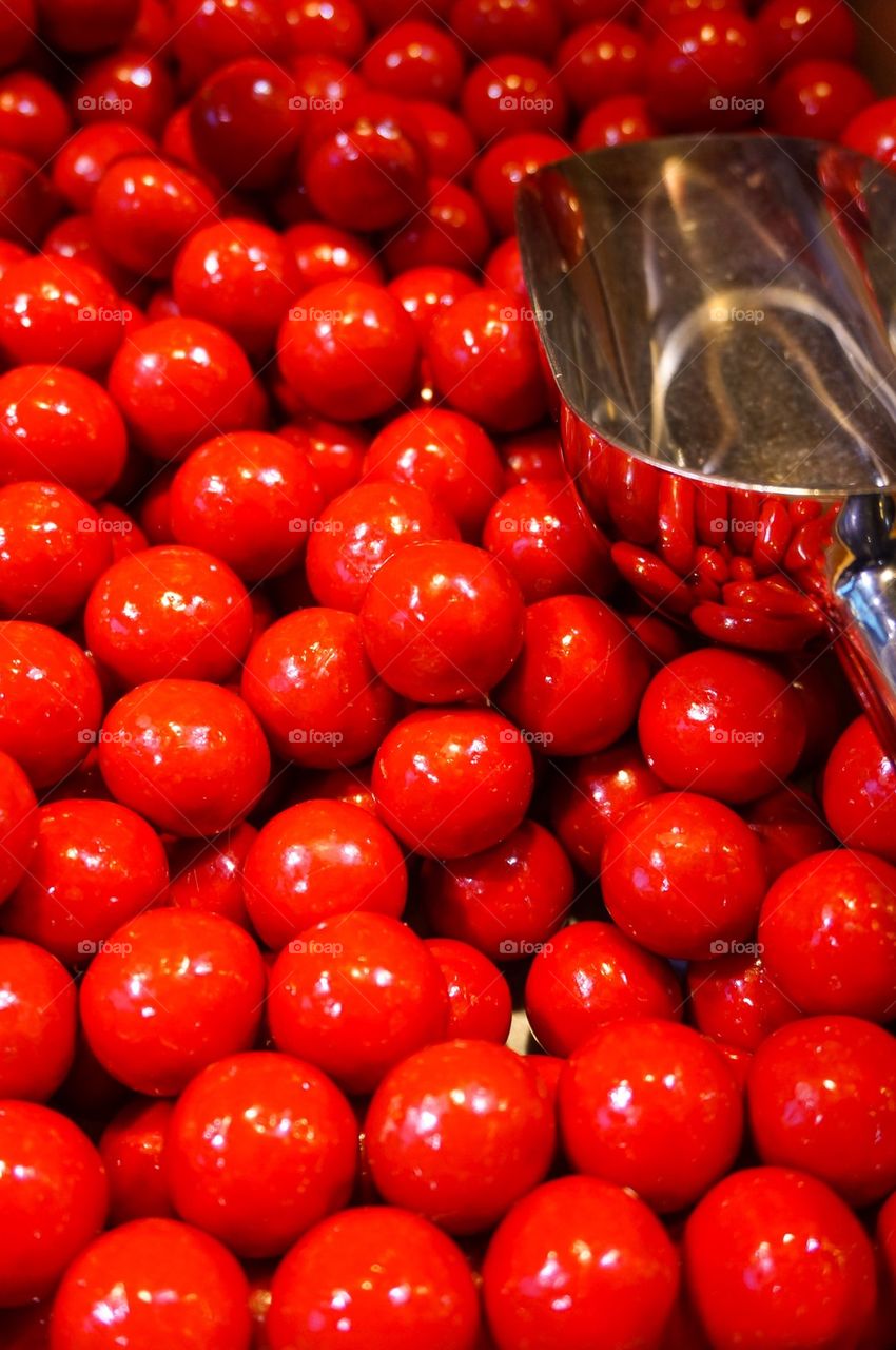 Red colour chocolate balls