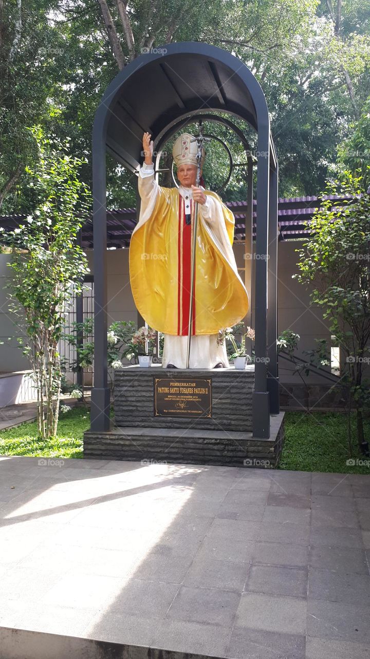 Blessing statue of Saint John Paul II in Kaliori, Purwokerto, Indonesia
