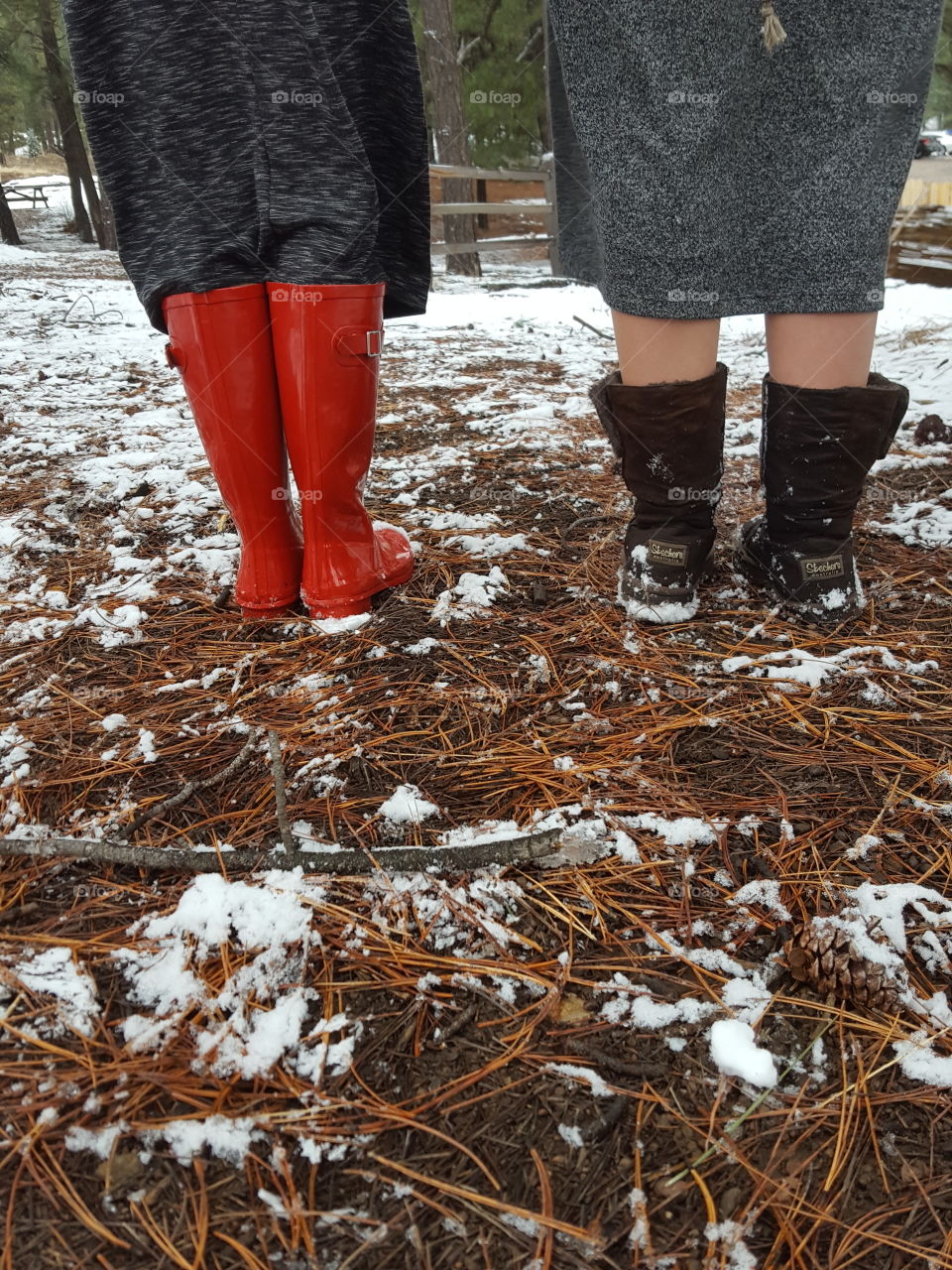 winter red boots