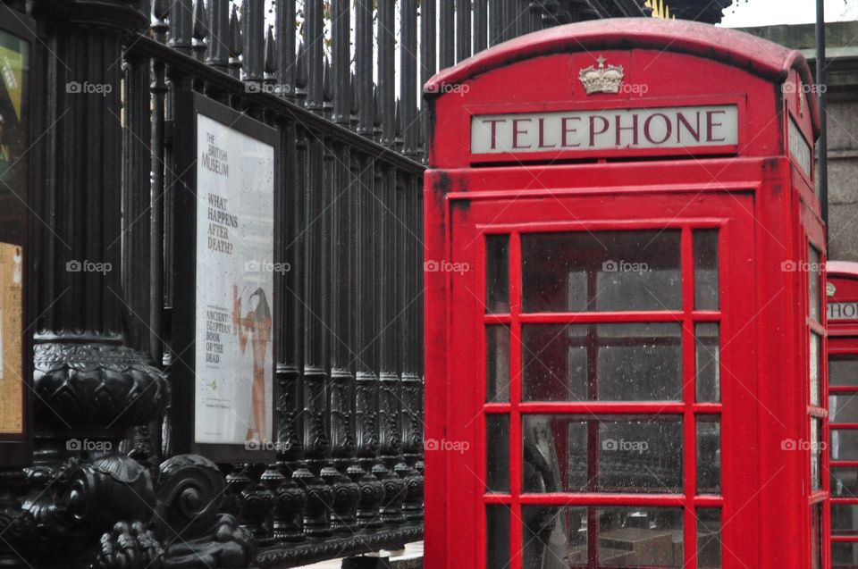 Classic red telephone booth