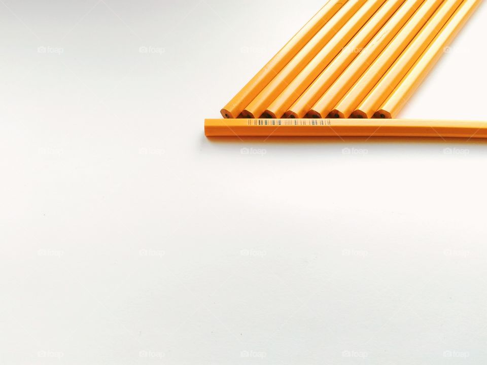 Pencils on a white background