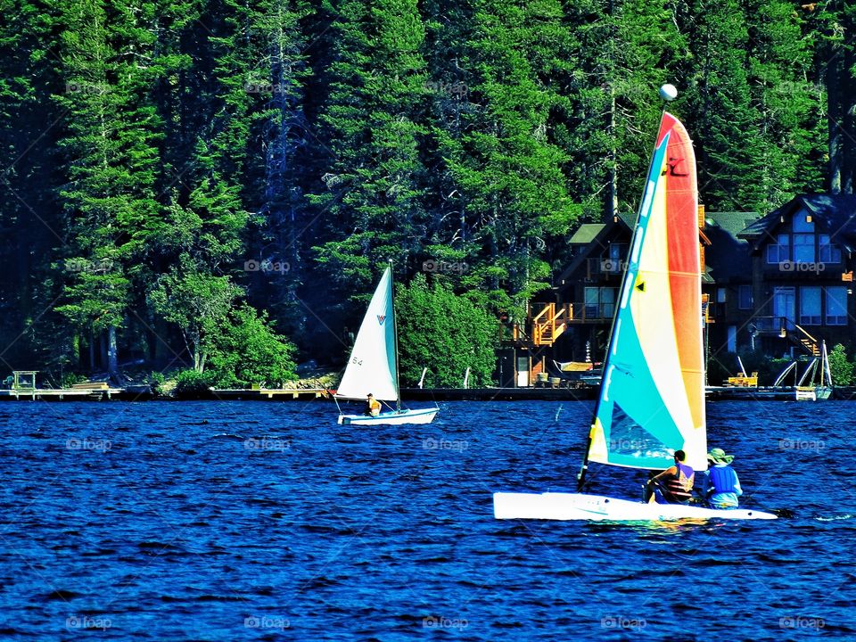 Sailing On A California Mountain Lake