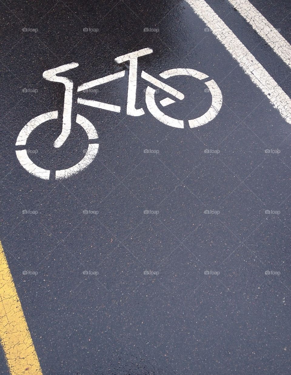 Wet bicycle lane