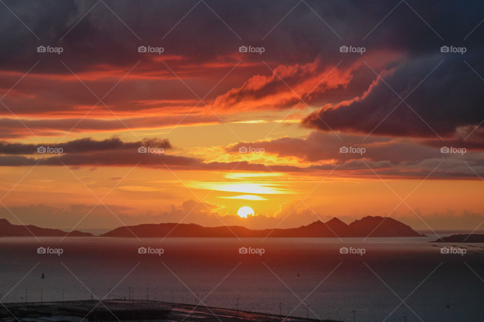 sunset in Vigo, Spain