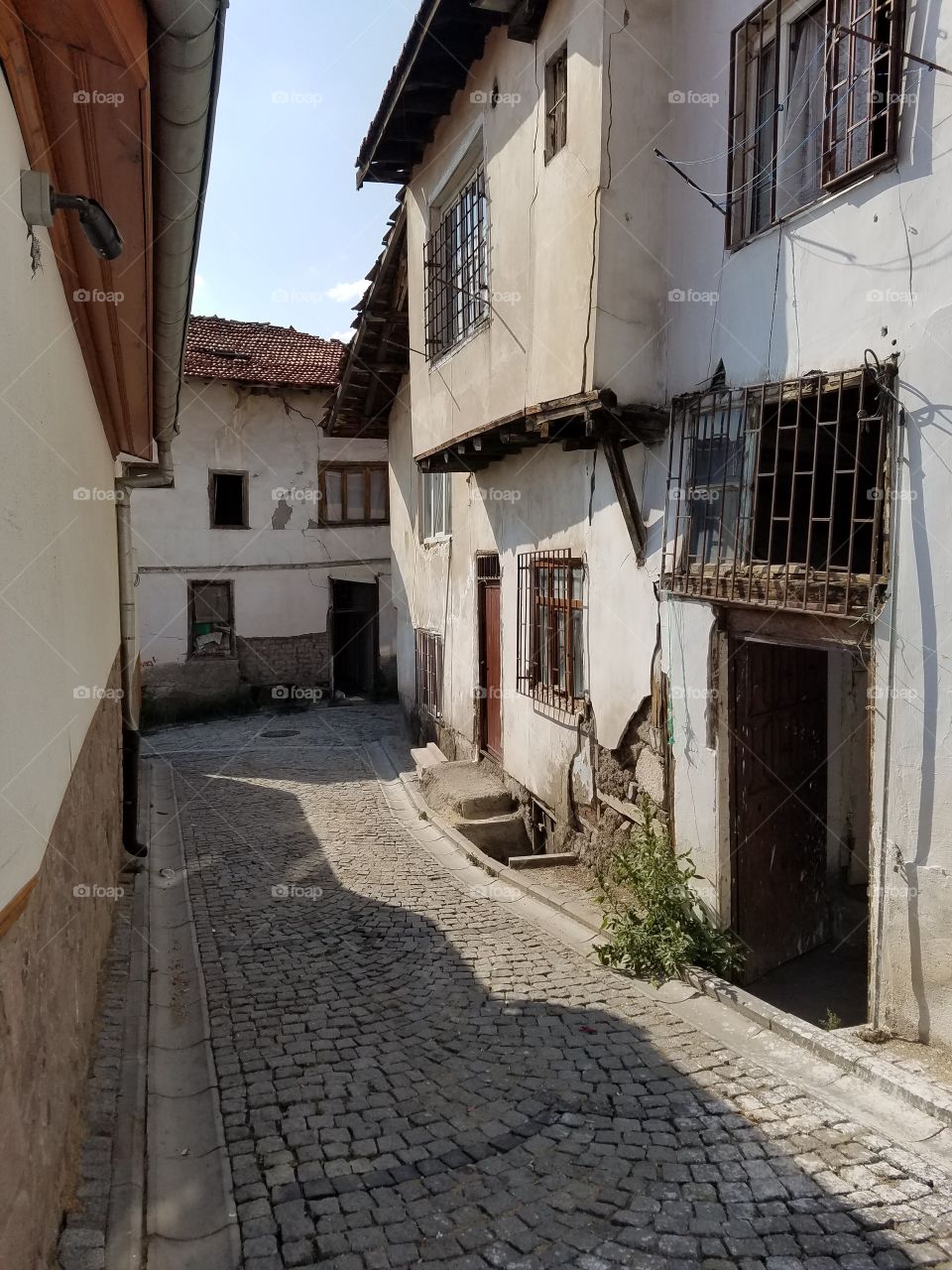 a narrow streets of the Ankara castle in Turkey