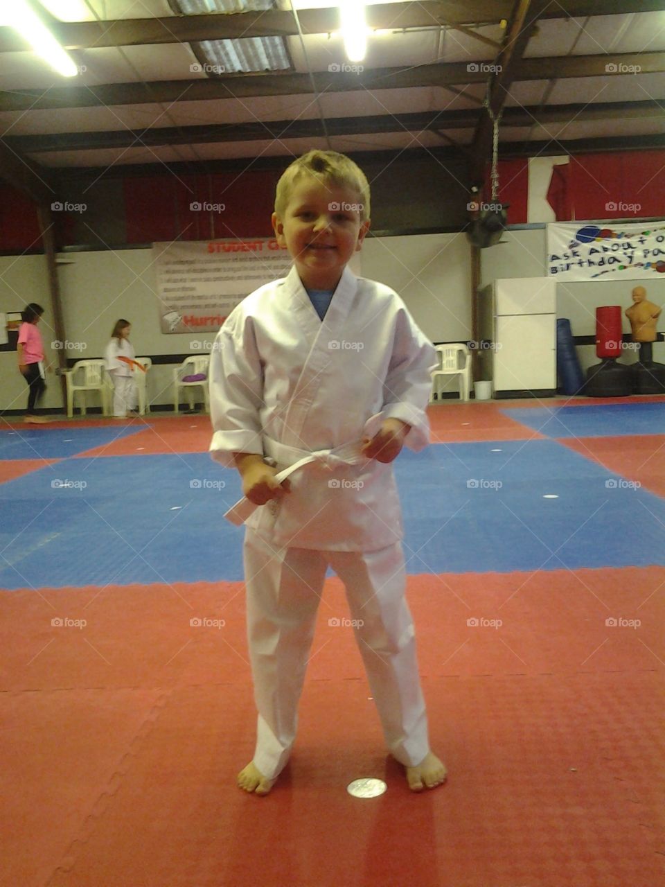 Never seen a more handsome little boy learning karate 