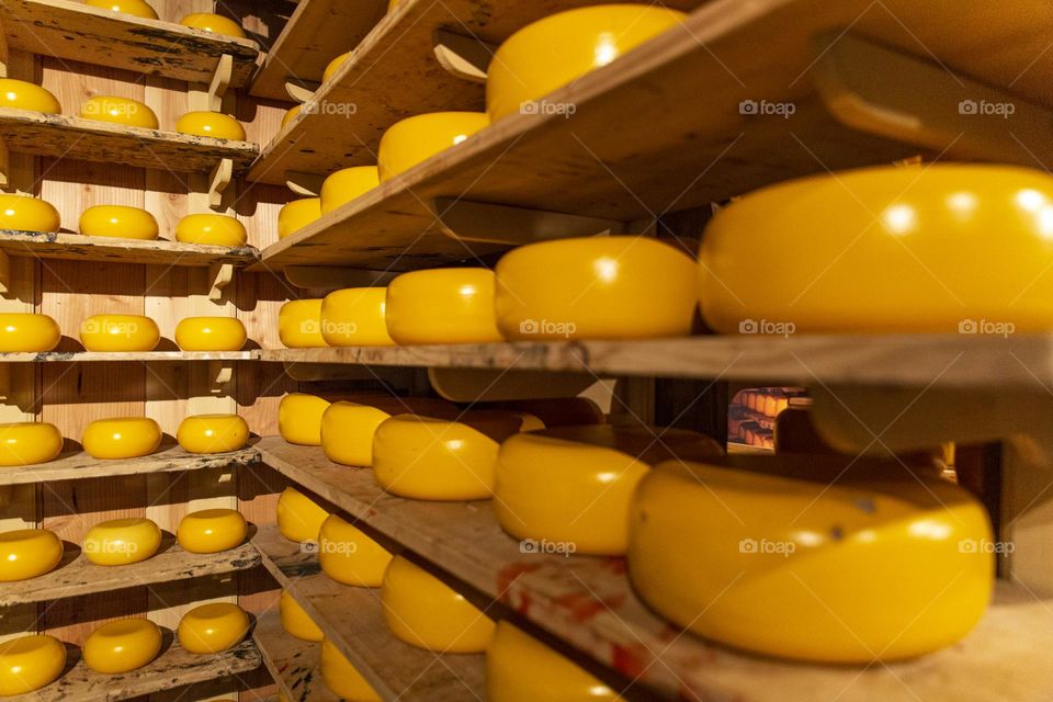 cheese wheels made in the Netherlands