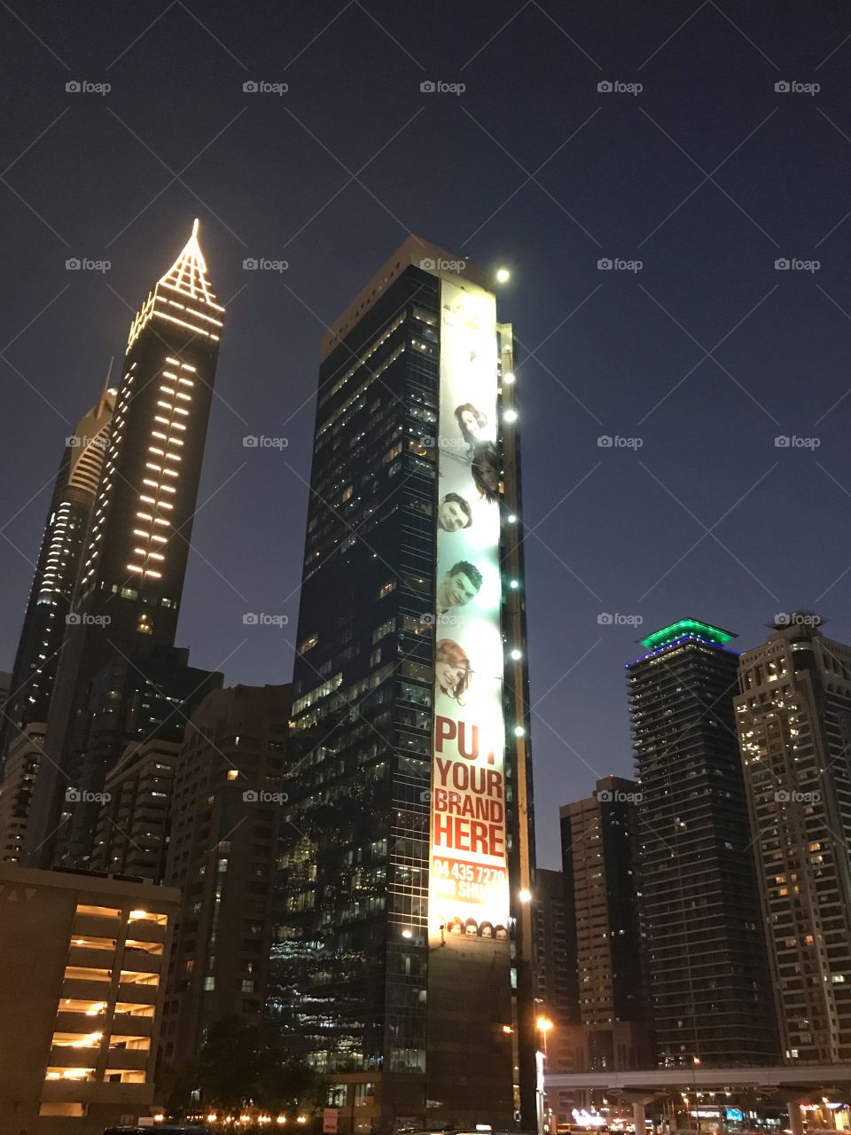 Glittering skyscrapers in downtown Dubai