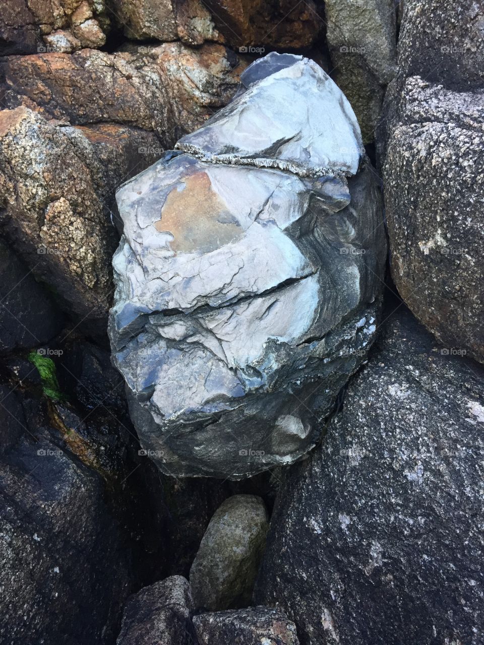 Metallic looking rock find on the beach