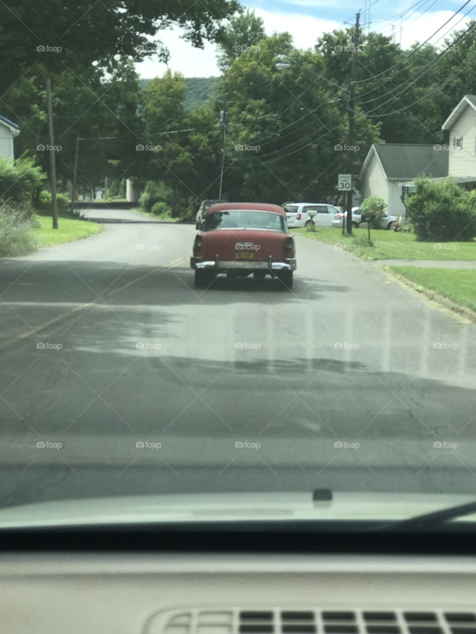 another day behind a classic car