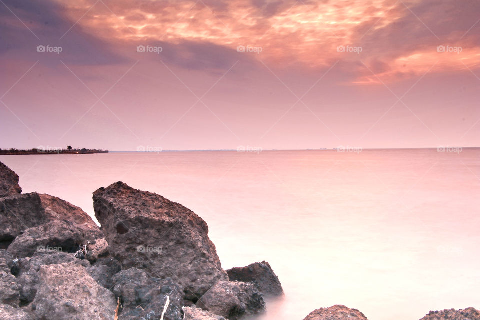 Beach long exposure shot