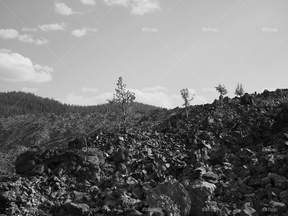 Rugged terrain of the Big Obsidian Flow 