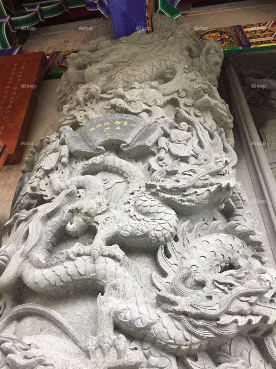 Dragons and Lions at Po Lin Monastery, Ngong Ping Village, Lantau Island, in Hong Kong