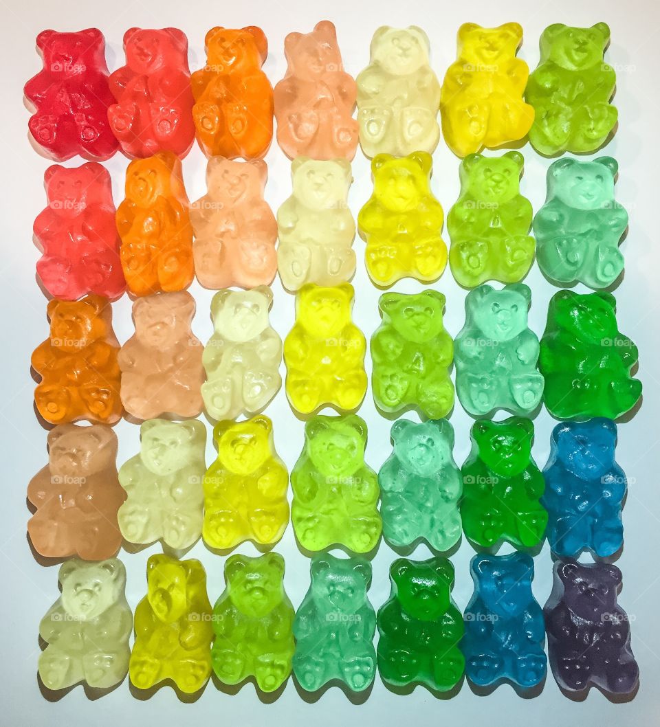 Colorful gummy bear candy mix