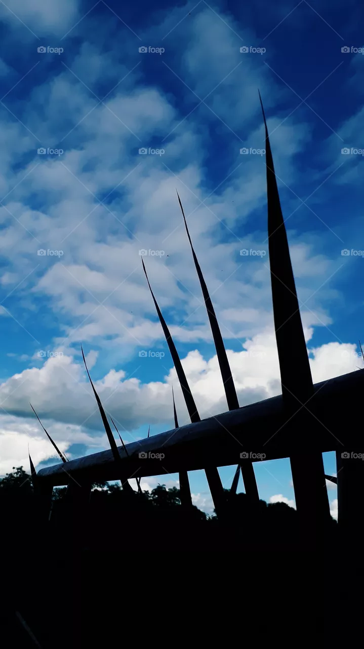 a blue sky