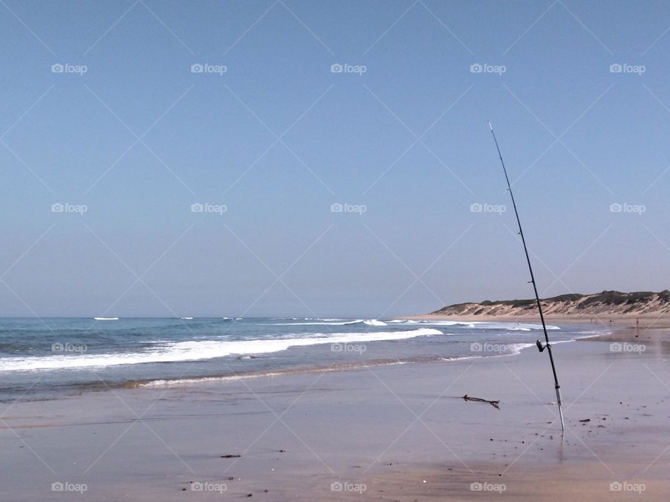 Beach and fishing rod