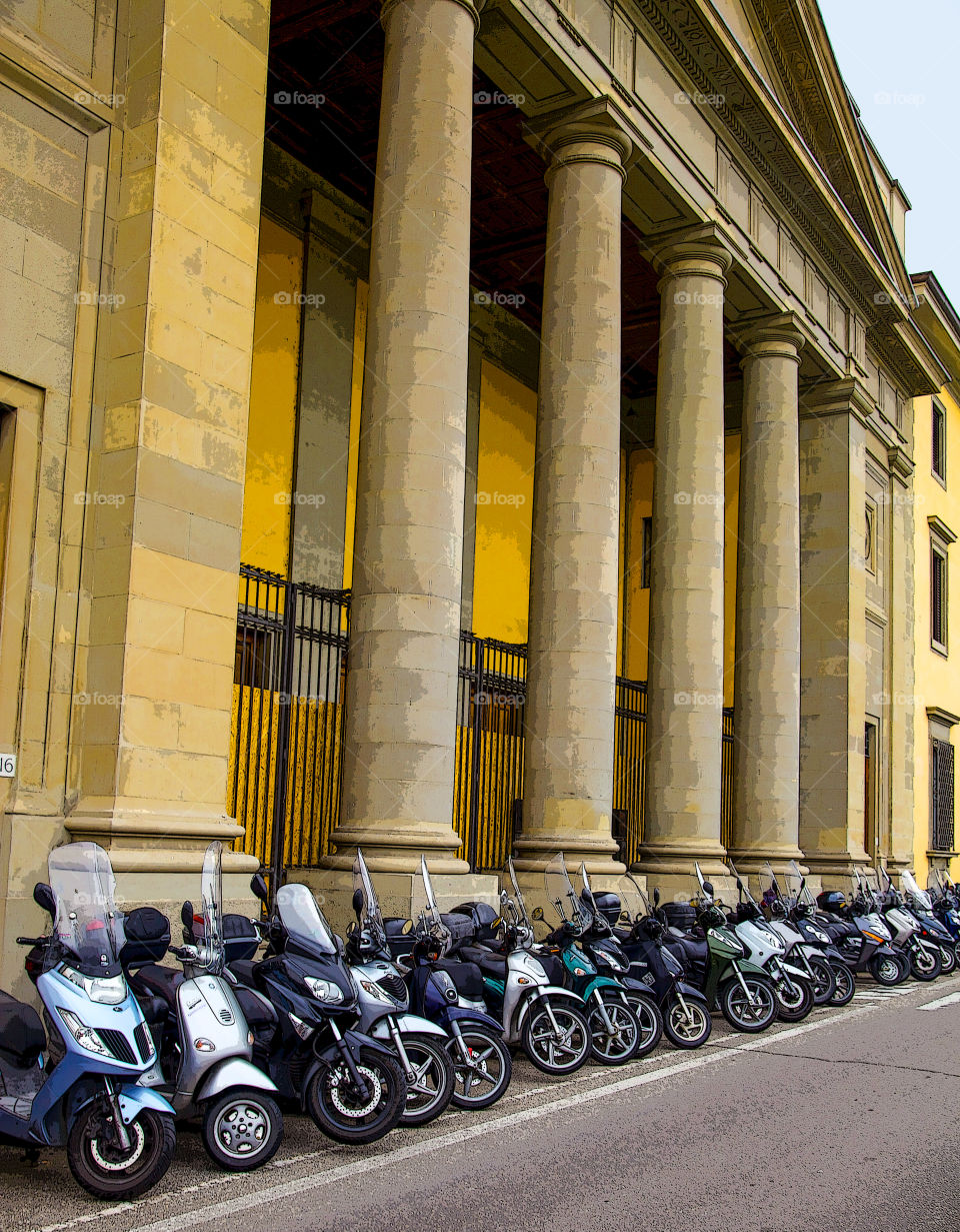 Parking for motorcycles. 