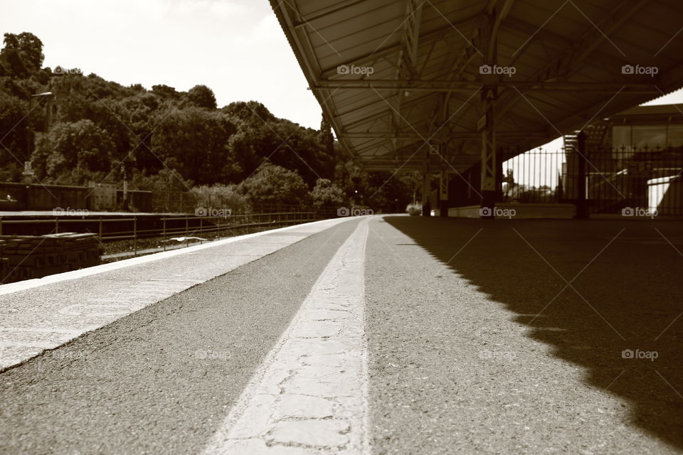 waiting for the train in Bath, England