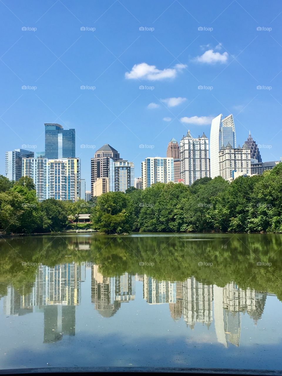 Atlanta skyline reflection