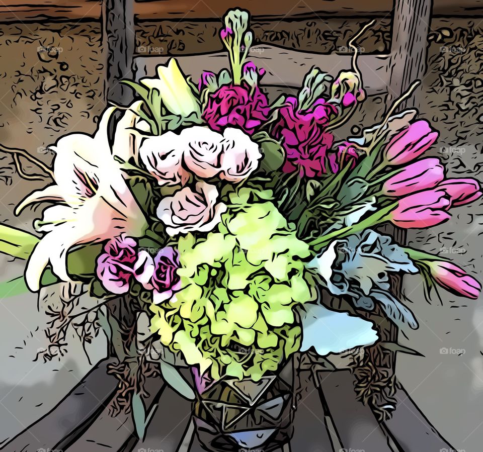 Cartoon floral arrangement