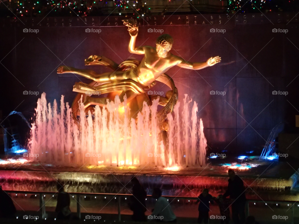 water fountain gold statue by delvec