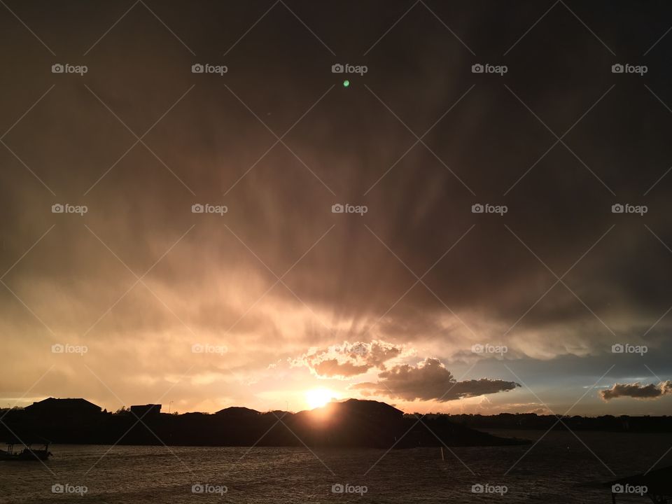 Sunset, Water, Sky, Landscape, Beach