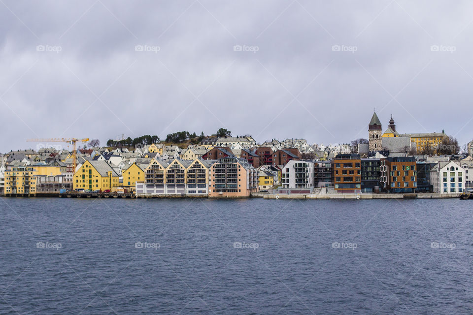 Alesund seen from the sea