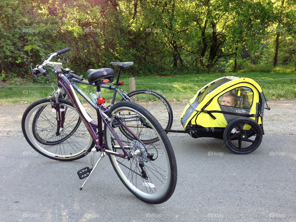 Outdoor bike ride on trail