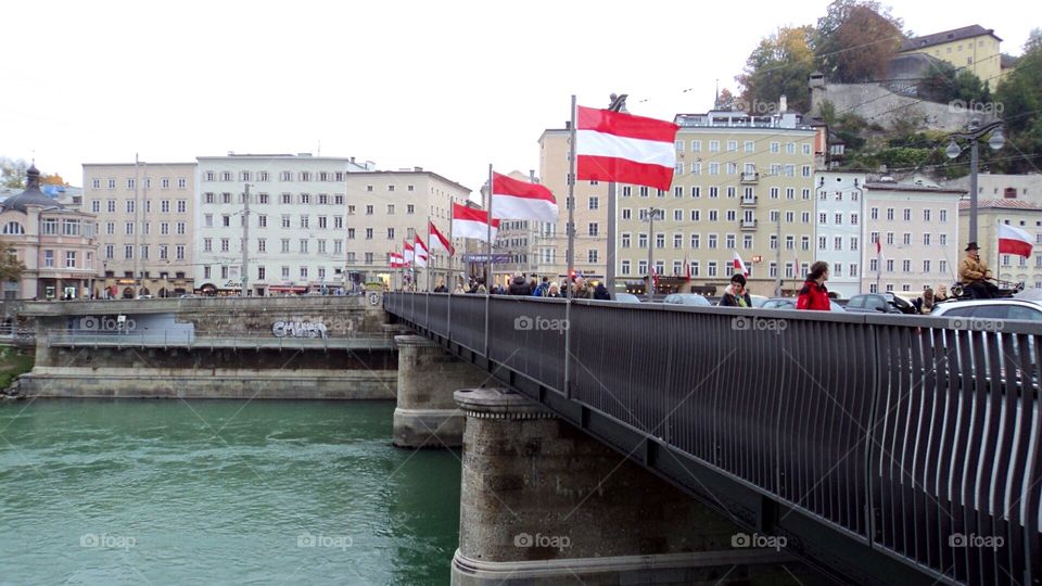 Austria / Salzburg Flags 