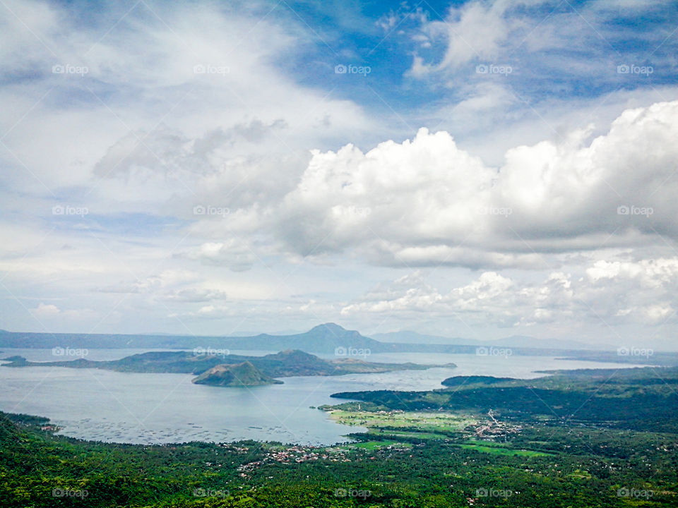 Taal Lake and Volcano in Batangas, Philippines. Known to be one of the smallest active volcano in the world with its alluring and majestic view.