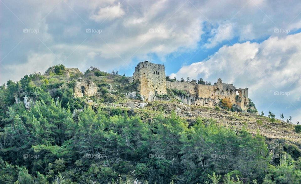 Old castle on top of mount 