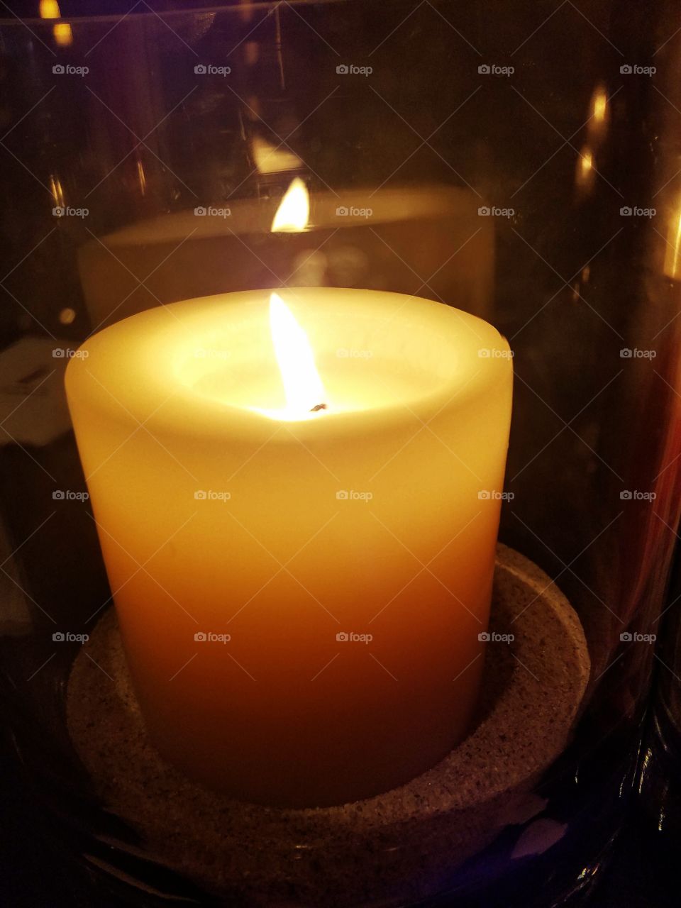 Close-up burning candle