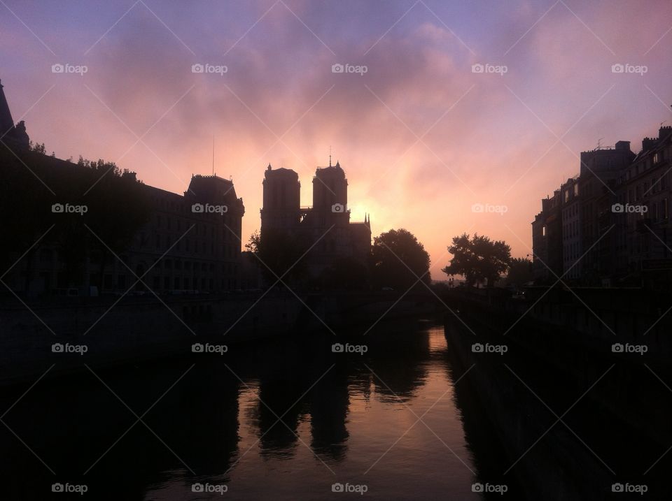 Architecture, Sunset, City, No Person, River