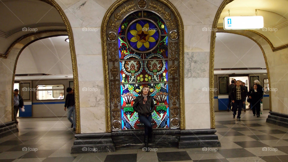 girl glass art window by lenusik