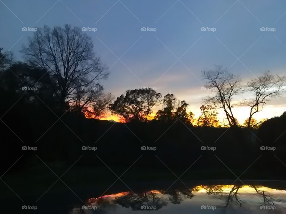 beautiful sunset reflection