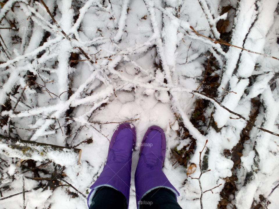 boots in the snow texture