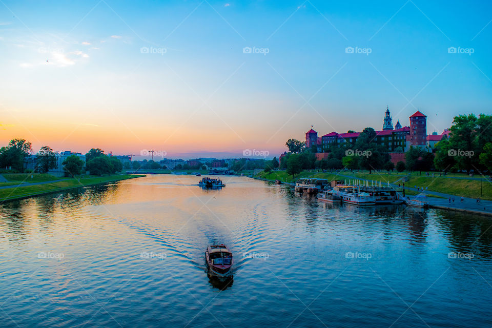 Sunset in beautiful City Krakow