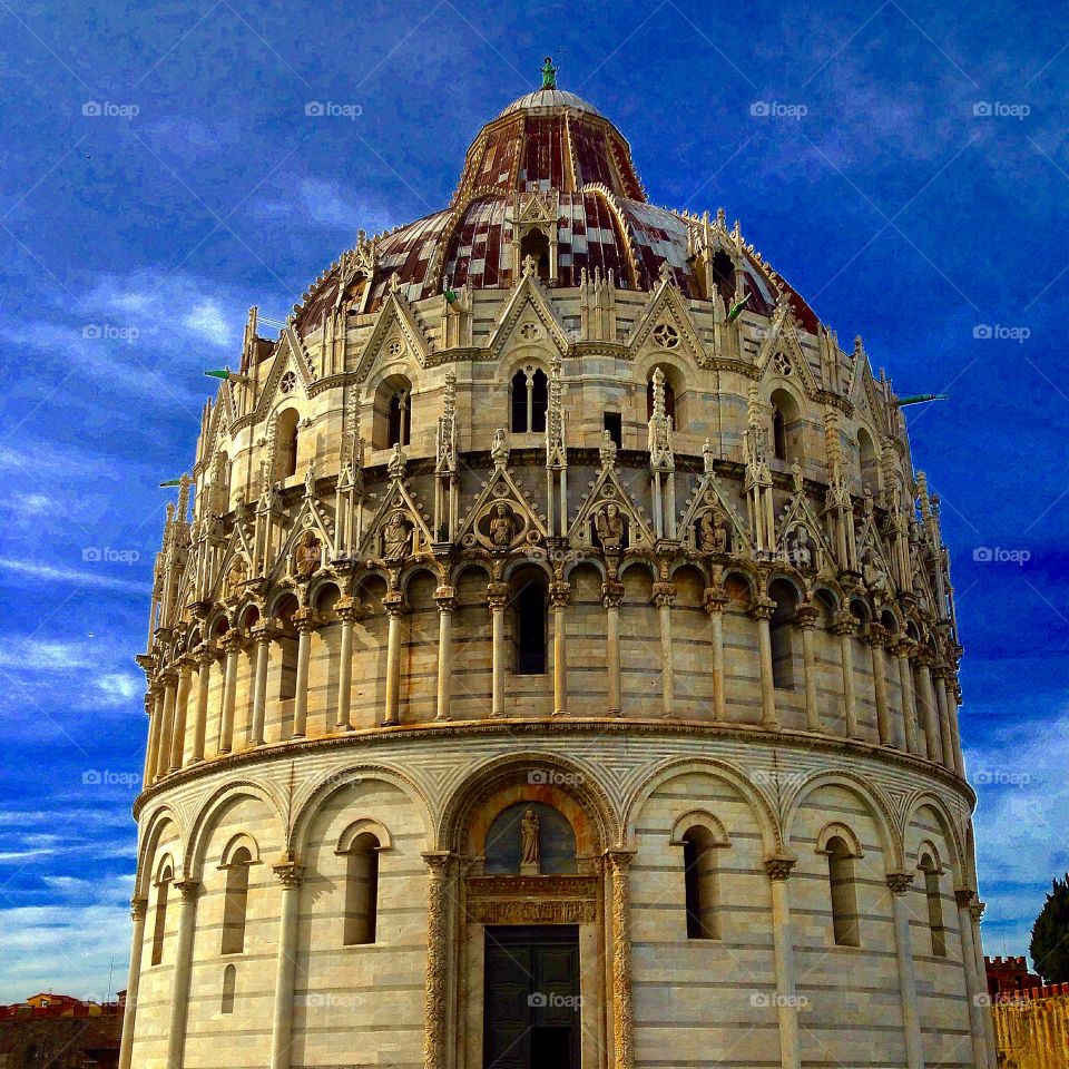 Baptistery at Piazza del Duomo. Pisa, Italy.