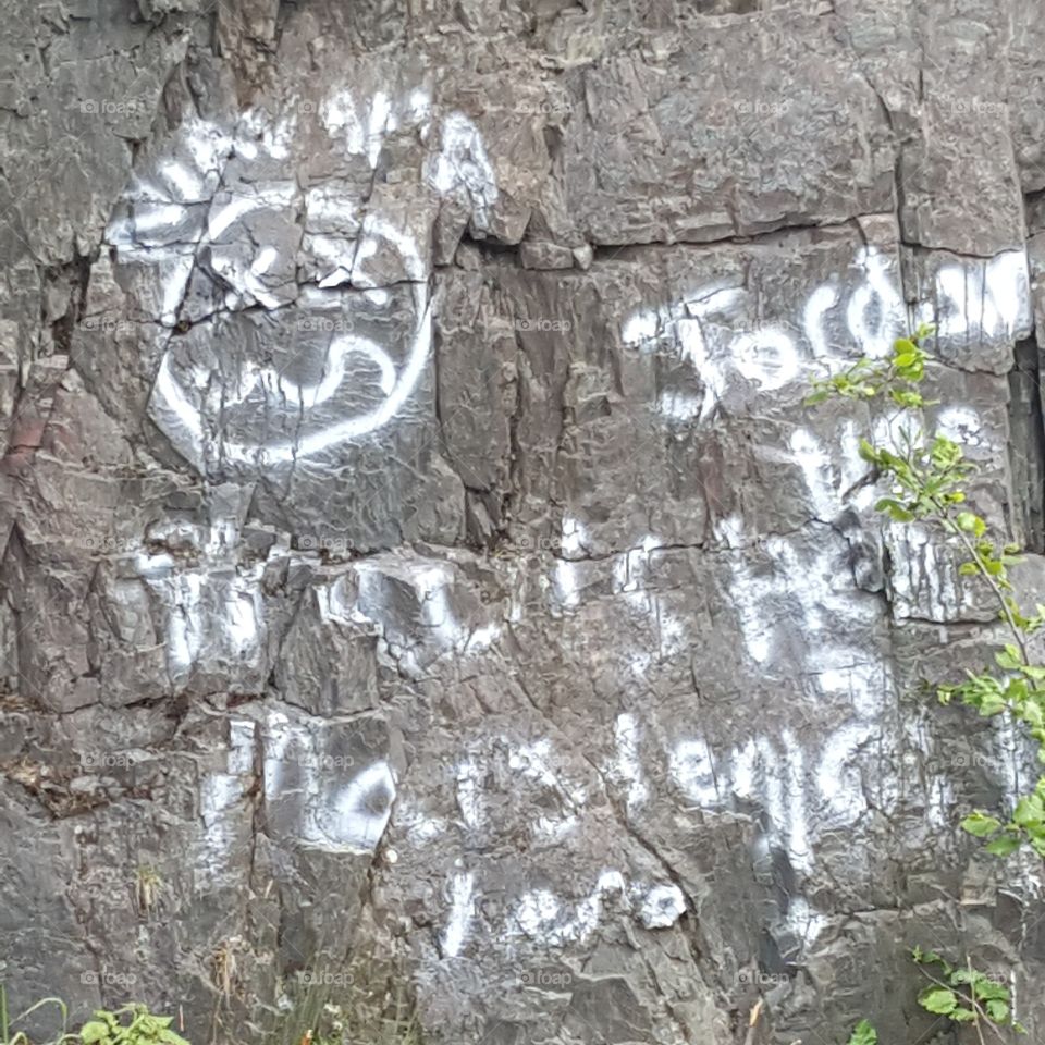 cliff side graffiti
