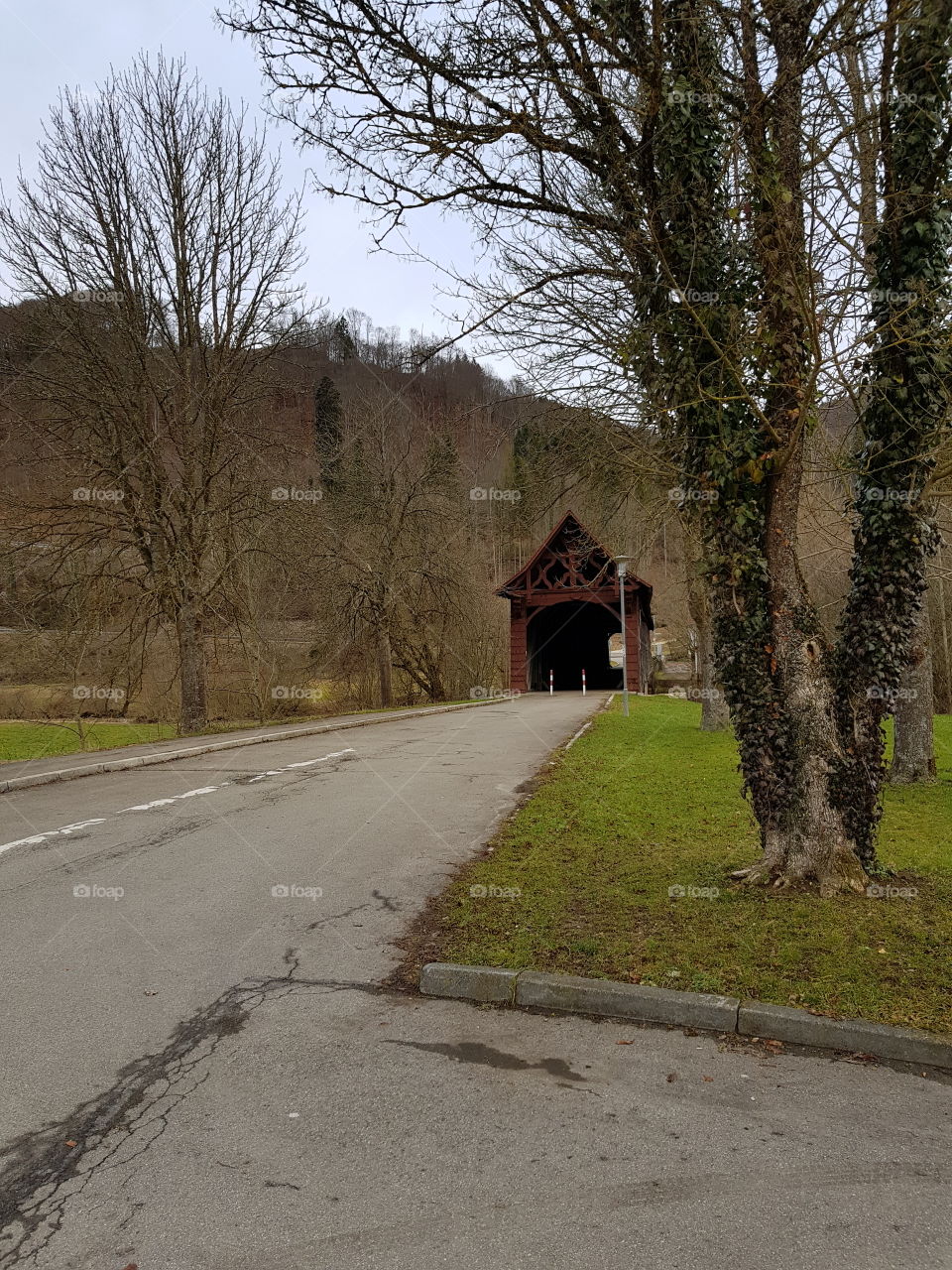 Holzbrücke über die Donau bei Beuron Landkreis Sigmaringen