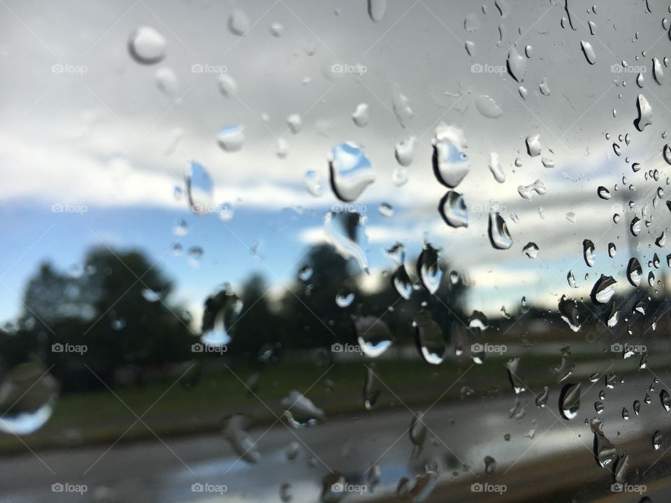 Rainy Day Through The School Bus Window