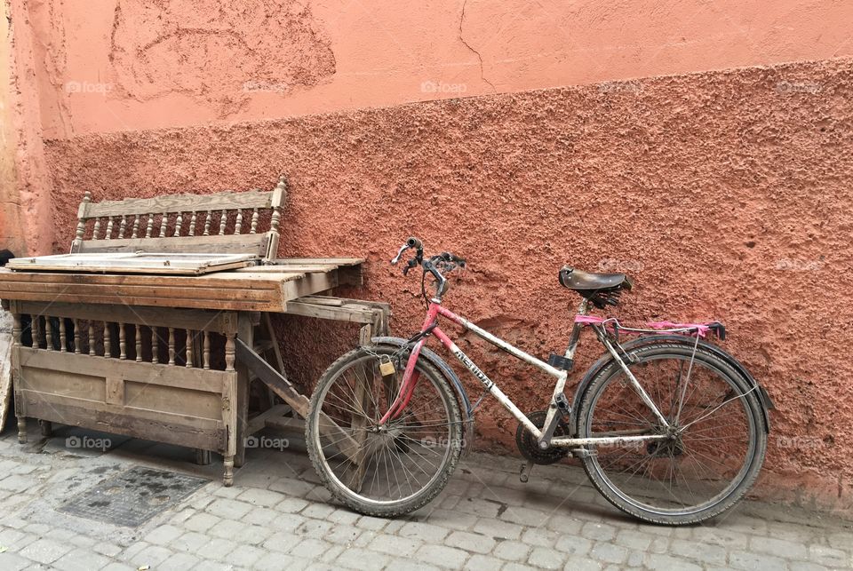 Bicycle in street of Morocco 