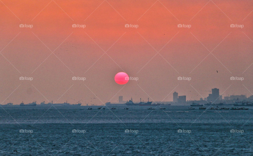 amazing sunset in istanbul