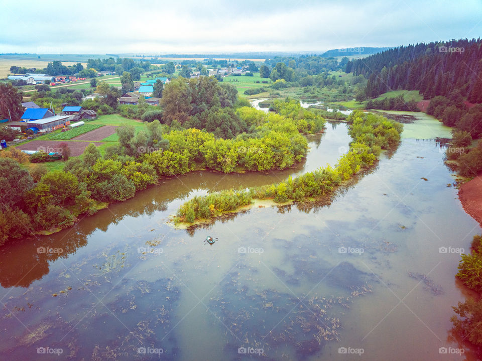 Lake in countryside