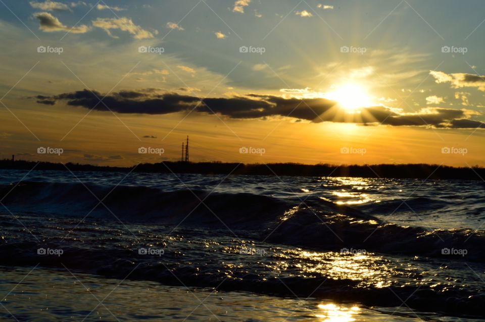 summer sunset on the big river