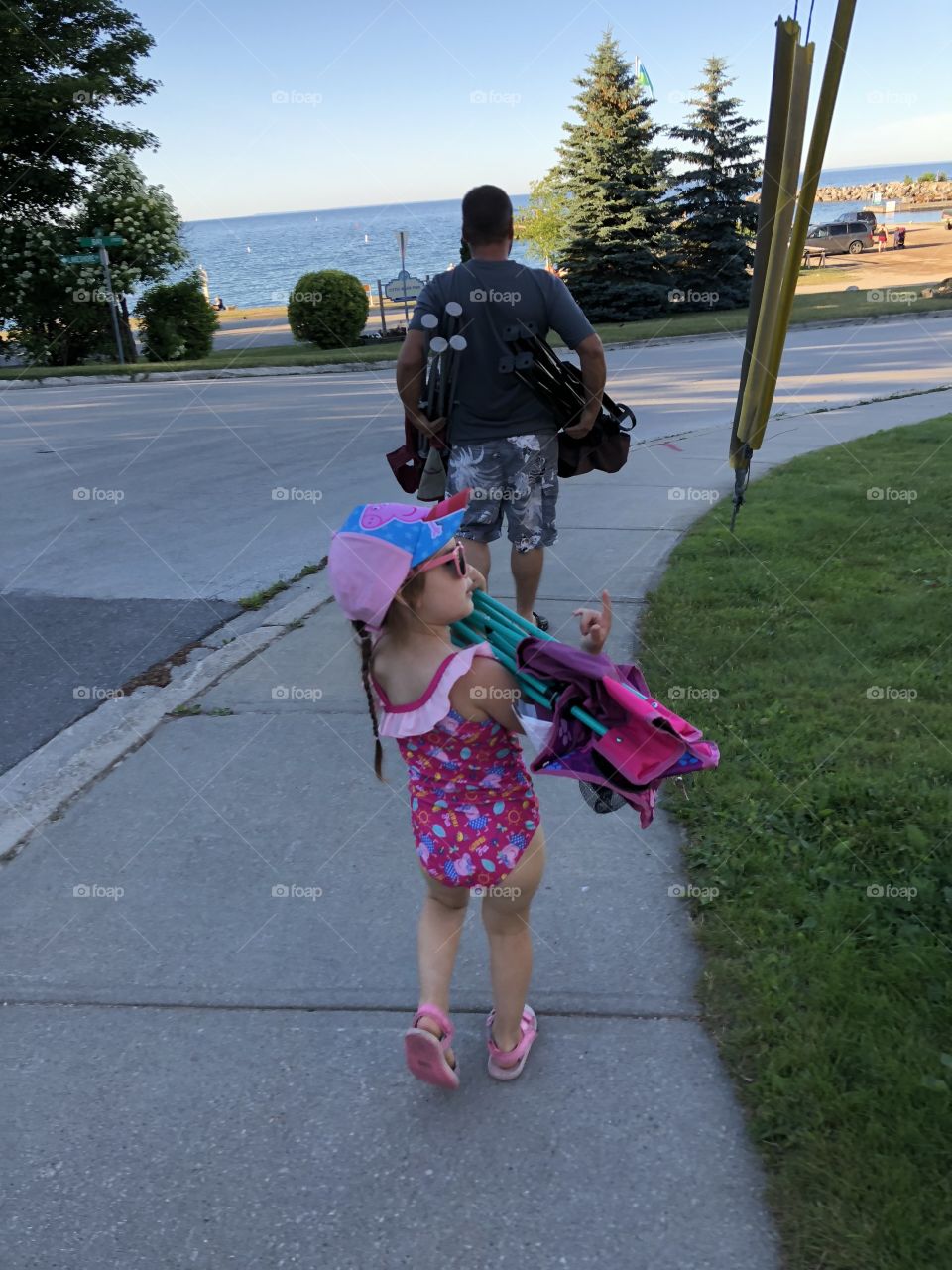 Following Daddy To The Beach