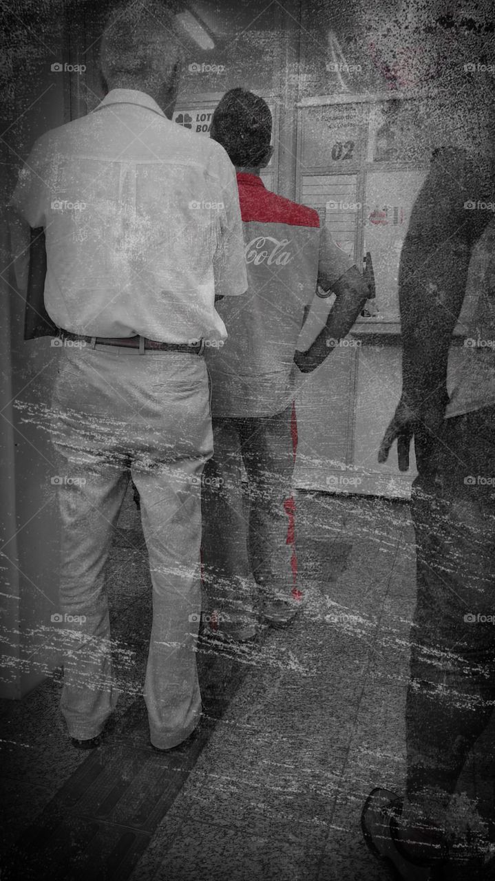 Fila, pessoas, marketing.