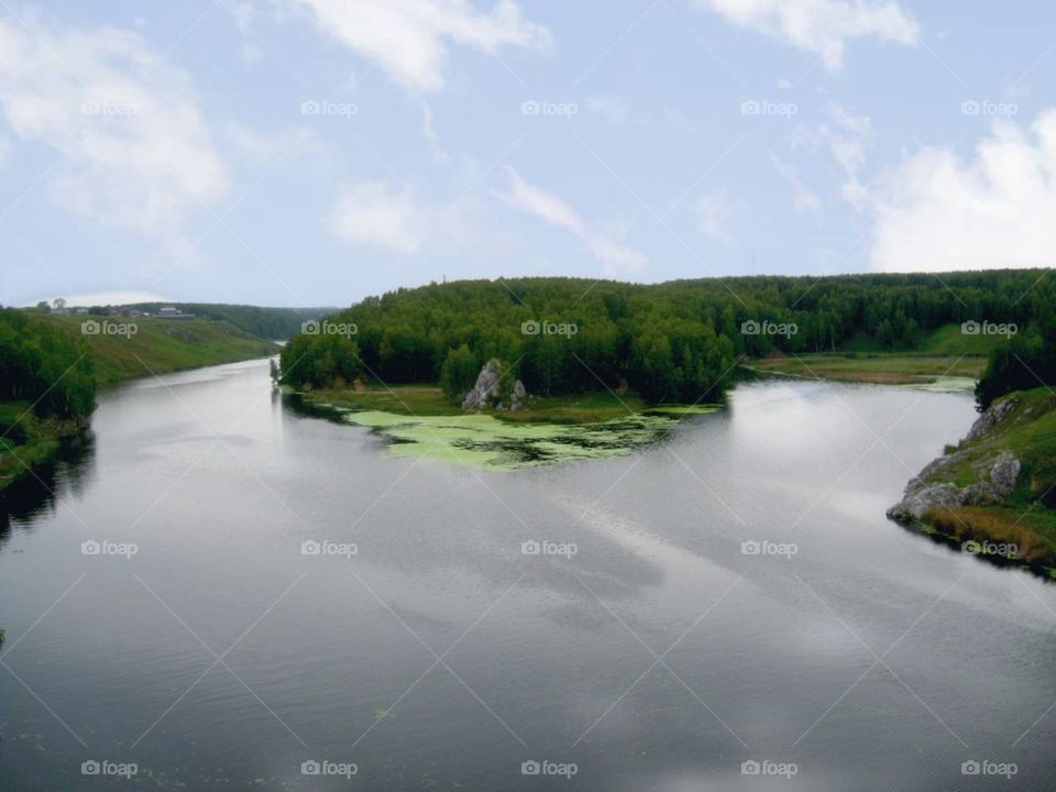 Ural, Kamensk-Uralskiy. Confluence of the Iset River and the Kamenka River