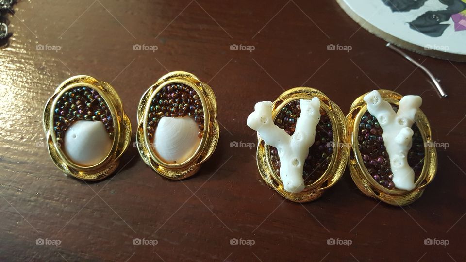 seashell earrings handmade